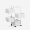 Carrello portafrutta con ruote moderno cucina 4 cestelli girevoli Avet Stock