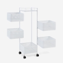 Carrello con ruote da cucina 5 cestelli portafrutta girevoli Avet Plus Stock