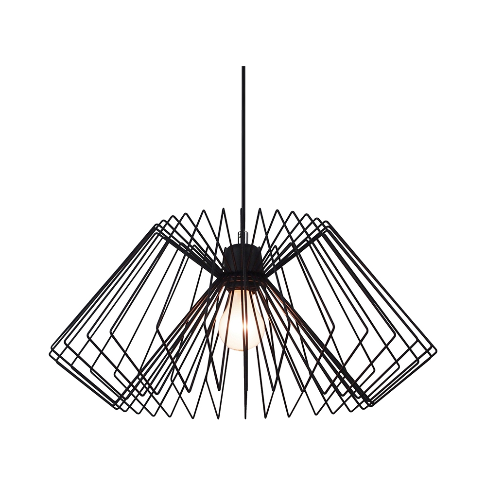 Lampadario a sospensione moderno in metallo nero intrecciato con cavo regolabile Ø50 Spider Promozione Lampadario a sospensione moderno in metallo nero intrecciato con cavo regolabile Ø50 Spider Promozione
