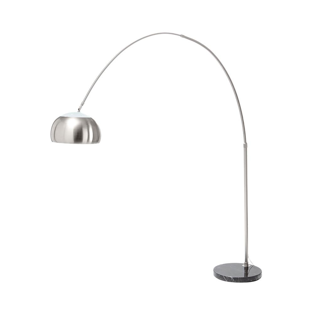 Lampada da terra ad arco in metallo con base in marmo h220 cm Bow