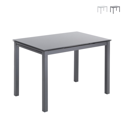 Tavolo da cucina con piano in vetro allungabile 76x110-170cm Cleve Promozione