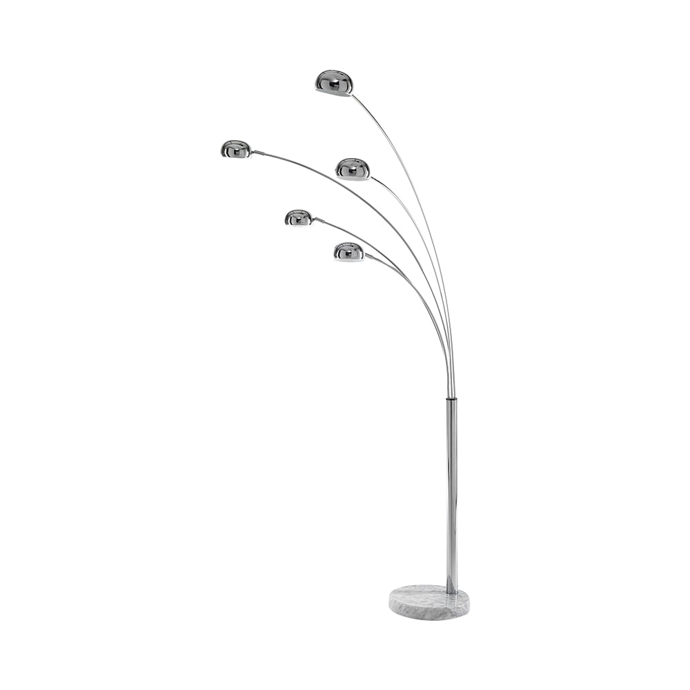 Lampada da terra moderna con 5 paralumi direzionabili h216 cm Wellington