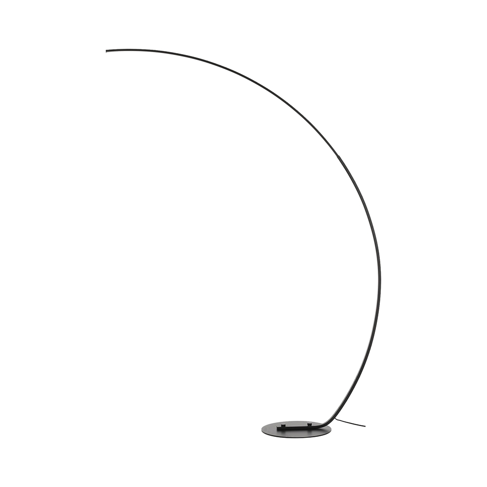 Lampada da terra ad arco in alluminio nera opaca con led h175 cm Nampa