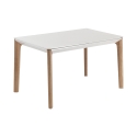 Tavolo allungabile da pranzo moderno 80x120-180cm bianco e legno Komodo Promozione