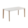 Tavolo allungabile da pranzo moderno 80x120-180cm bianco e legno Komodo Saldi