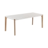 Tavolo allungabile da pranzo moderno 80x120-180cm bianco e legno Komodo Vendita
