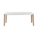 Tavolo allungabile da pranzo moderno 80x120-180cm bianco e legno Komodo Sconti