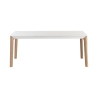Tavolo allungabile da pranzo moderno 80x120-180cm bianco e legno Komodo Sconti