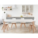 Tavolo allungabile da pranzo moderno 80x120-180cm bianco e legno Komodo Offerta