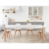 Tavolo allungabile da pranzo moderno 80x120-180cm bianco e legno Komodo Offerta