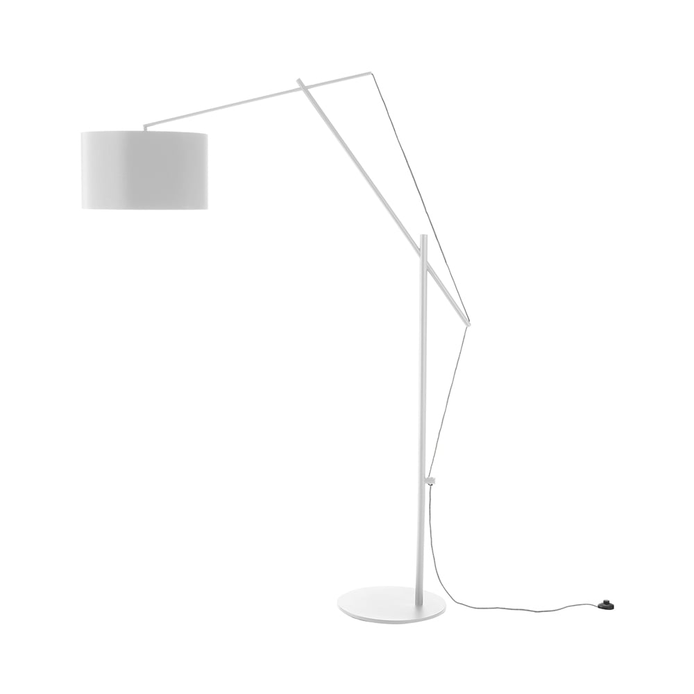 Lampada da terra bianca regolabile in metallo h210 cm Sayonara White