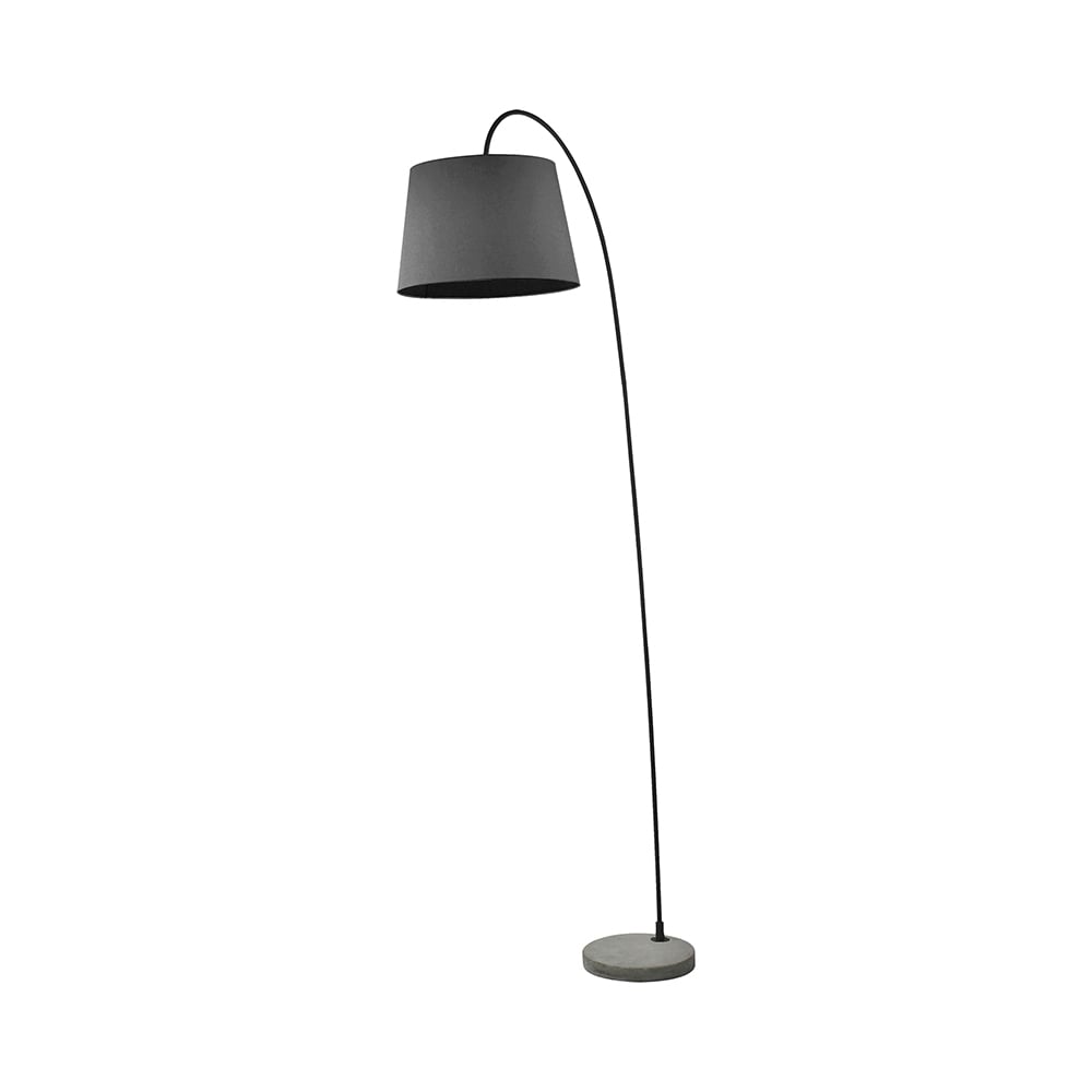 Lampada da terra nera minimal con base in cemento h210 cm Romina Black