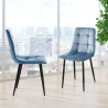 Set 4 sedie da soggiorno cucina in velluto effetto trapuntato Corfù Acquisto