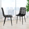 Set 4 sedie da soggiorno cucina in velluto effetto trapuntato Corfù 