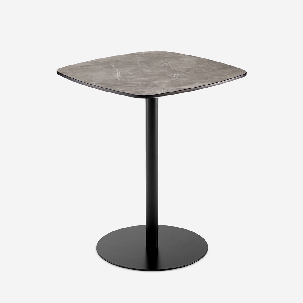 Tavolo da pranzo bar cucina ristorante 60x60x74cm effetto marmo nero Mikee