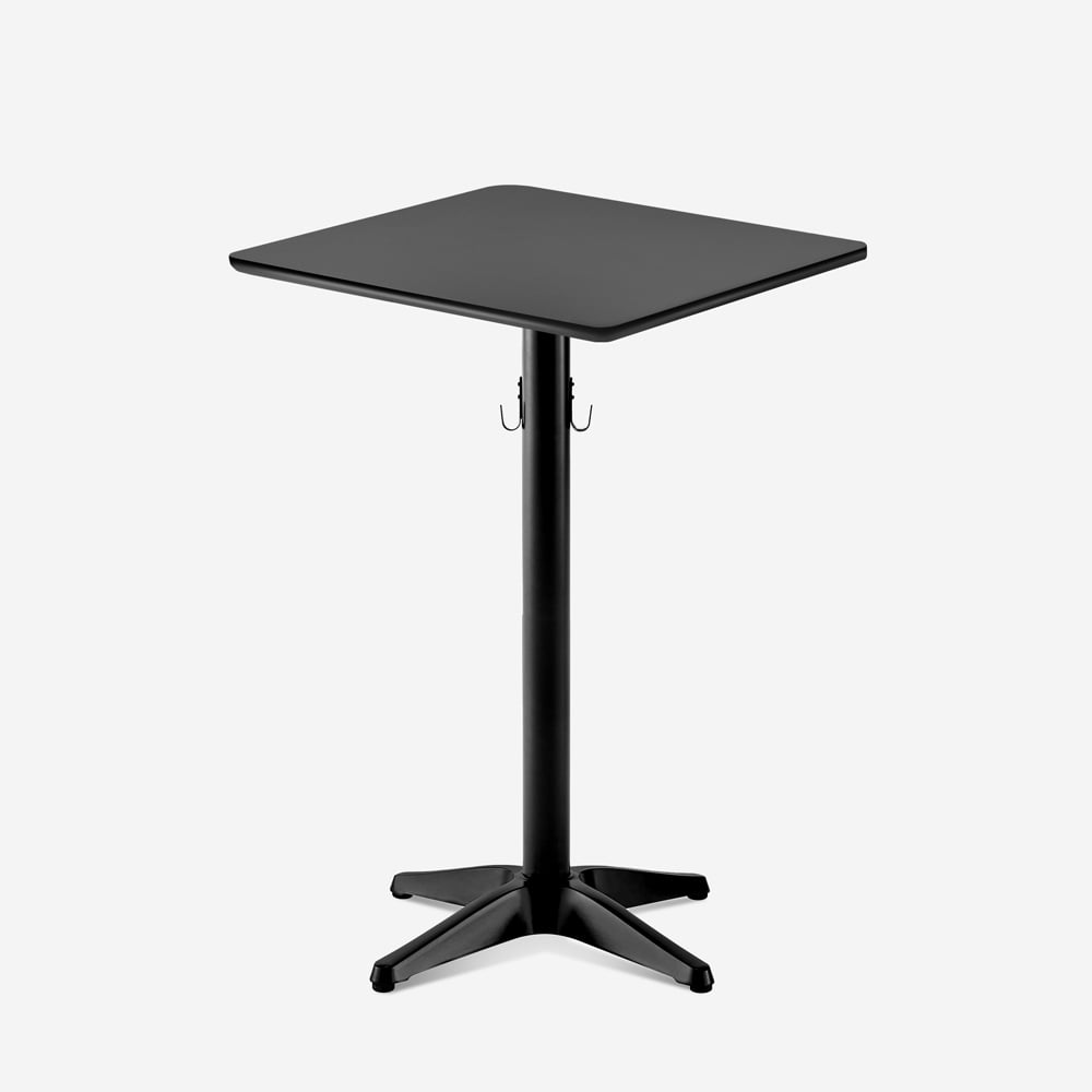 Tavolo alto 105cm nero per bar bistrot con gancio per borsa Jotor+