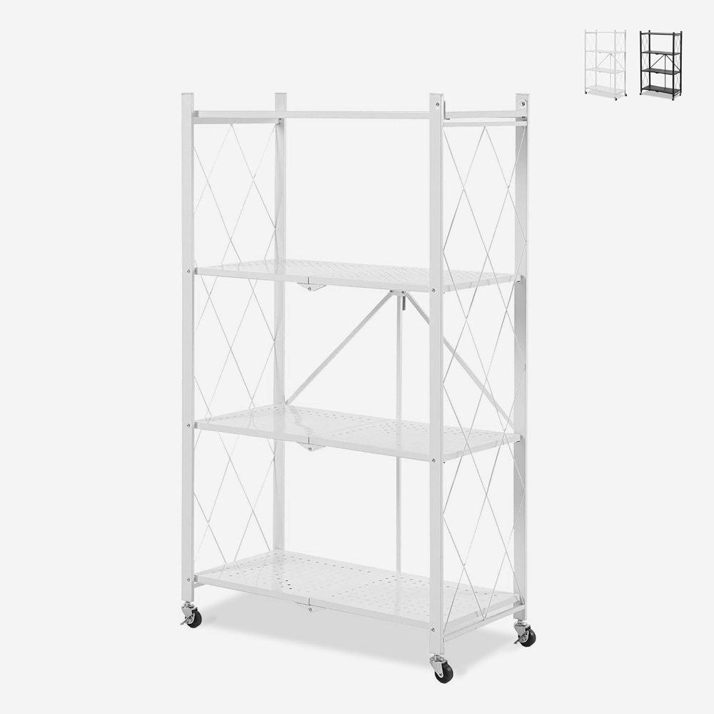 Scaffale in metallo da cucina  4 ripiani pieghevole con ruote  Kerry L Catalogo