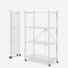 Scaffale in metallo da cucina  4 ripiani pieghevole con ruote  Kerry L Stock