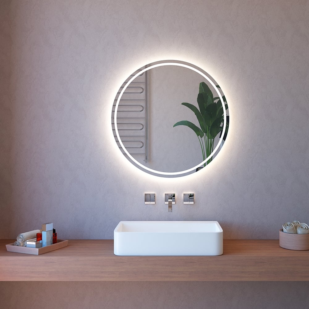 Specchio da bagno con luce LED touch retroilluminato rotondo 75cm ETR131