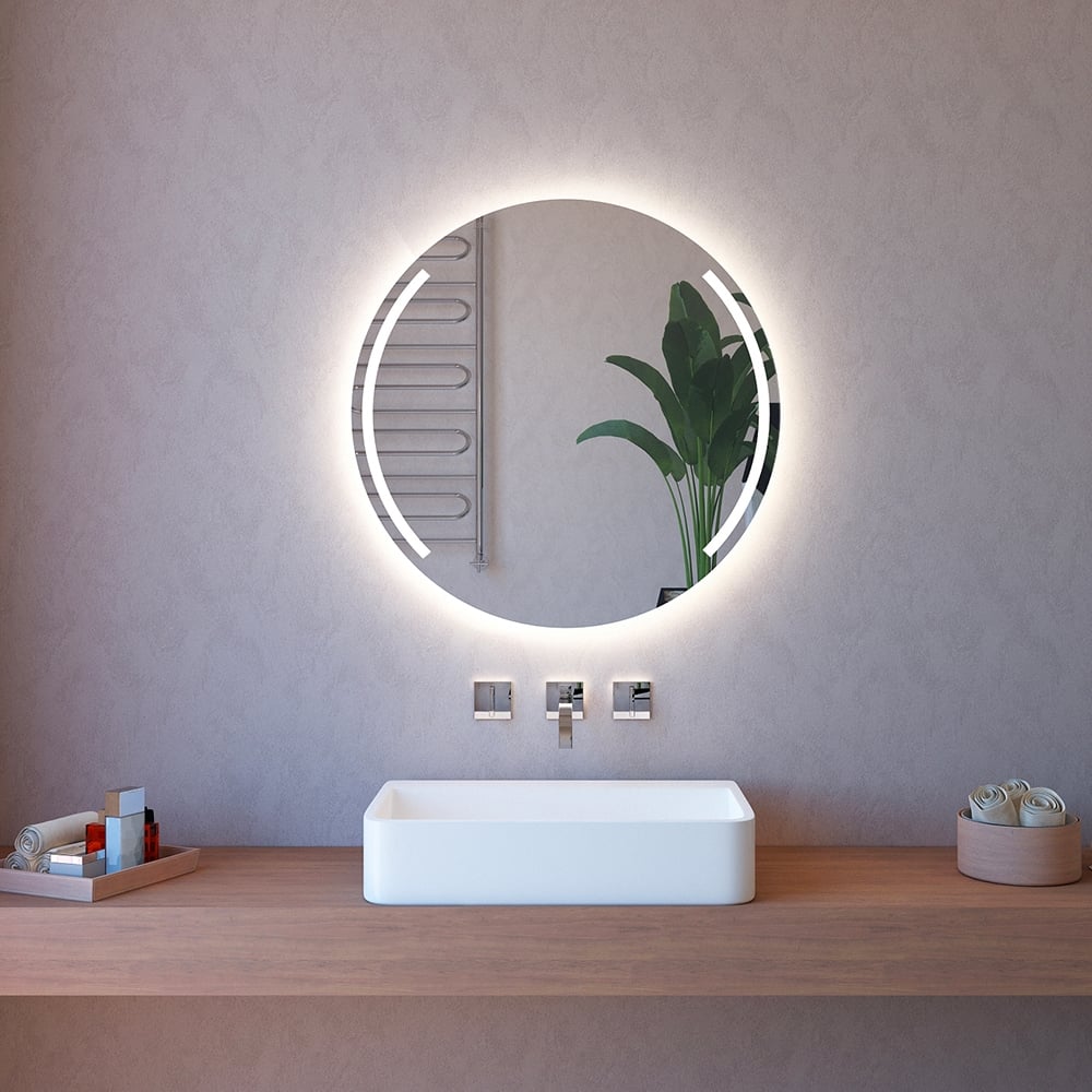 Specchio da bagno filo lucido rotondo 90cm retroilluminato con LED ETR129-M