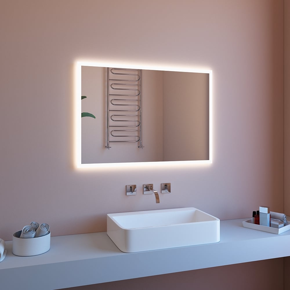 Specchio bagno filo lucido retroilluminato 80x60 con led e bluetooth ETR127-S