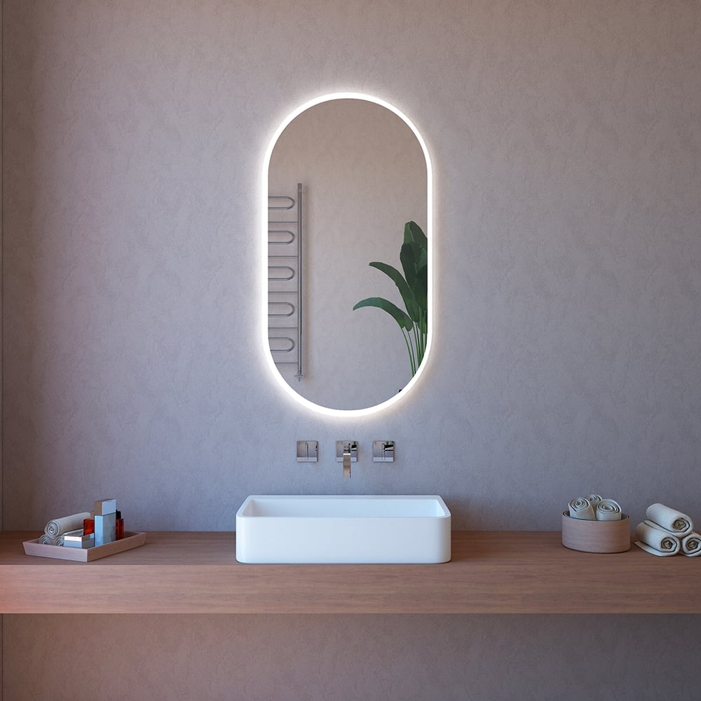 Specchio bagno ovale retroilluminato con luce touch e bluetooth ETR117-SA