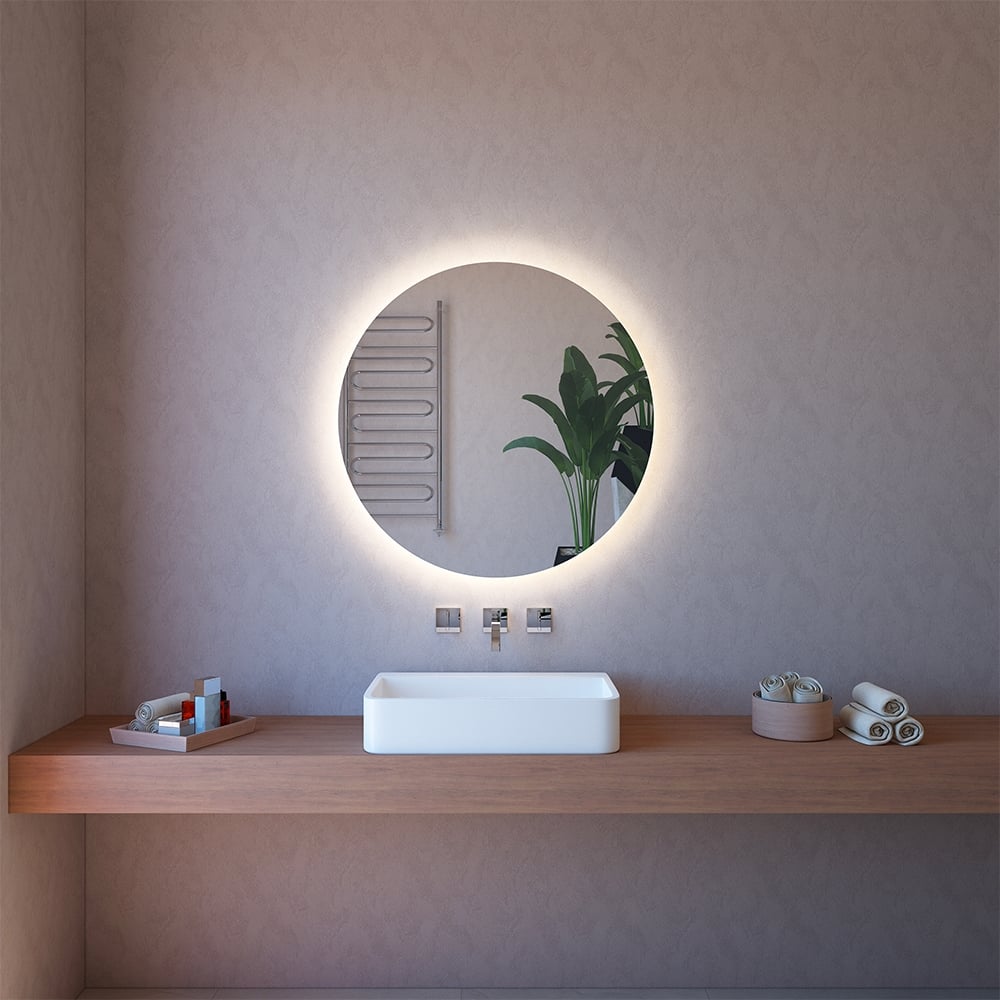 Specchio smart da bagno retroilluminato tondo 60cm antiappannamento ETR116-S