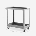 Carrello porta attrezzi in metallo 2 ripiani per officina garage Kerey 