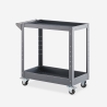 Carrello porta attrezzi in metallo 2 ripiani per officina garage Kerey Sconti