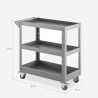 Carrello porta attrezzi in metallo 3 ripiani con ruote Kerey Plus 