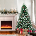 Albero di Natale artificiale con decorazioni e neve finta 180cm Bergen Vendita