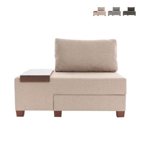 Poltrona letto chaise longue sinistra pieghevole in lino Betty Left Promozione