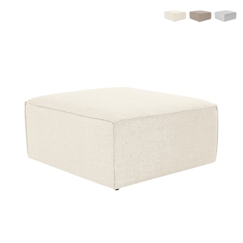 Pouf poggiapiedi quadrato moderno in lino 85x85cm Fora P Promozione