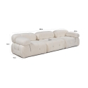 Divano modulare componibile crema 4 posti in tessuto Bubble 3S Modello