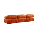 Divano modulare componibile 4 posti in velluto arancione Bubble 3SV Offerta