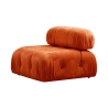 Divano modulare componibile 4 posti in velluto arancione Bubble 3SV Stock