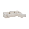 Divano modulare componibile 4 posti con poggiapiedi in bouclè bianco Bubble 3SPB Offerta