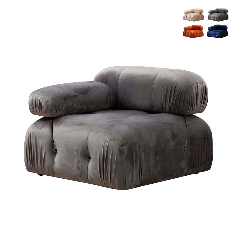 Modulo angolare sinistro per divano componibile in velluto Bubble 1LV Promozione Modulo angolare sinistro per divano componibile in velluto Bubble 1LV Promozione