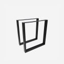 Set 2 gambe rettangolari per tavolo 65x71cm metallo nero industriale Quill Promozione