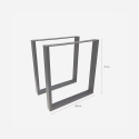 Set 2 gambe rettangolari per tavolo 65x71cm metallo nero industriale Quill Offerta