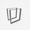 Set 2 gambe rettangolari per tavolo 65x71cm metallo nero industriale Quill Offerta