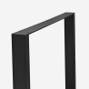 Set 2 gambe rettangolari per tavolo 65x71cm metallo nero industriale Quill Vendita