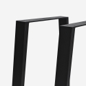 Set 2 gambe per piano tavolo forma trapezoidale in metallo nero Flare Vendita