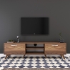 Mobile TV con 2 ante a ribalta e 2 mensole in legno color noce Walnut Promozione