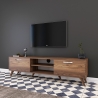 Mobile TV con 2 ante a ribalta e 2 mensole in legno color noce Walnut Offerta