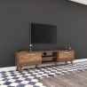 Mobile TV con 2 ante a ribalta e 2 mensole in legno color noce Walnut Saldi