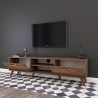 Mobile TV con 2 ante a ribalta e 2 mensole in legno color noce Walnut Sconti