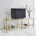 Mobile TV soggiorno moderno in metallo e vetro 130cm Goldy Promozione