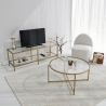 Mobile TV soggiorno moderno in metallo e vetro 130cm Goldy Offerta