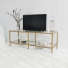 Mobile TV soggiorno moderno in metallo e vetro 130cm Goldy Catalogo